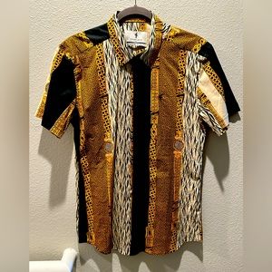 Fathersons Animal Print Button Down Shirt